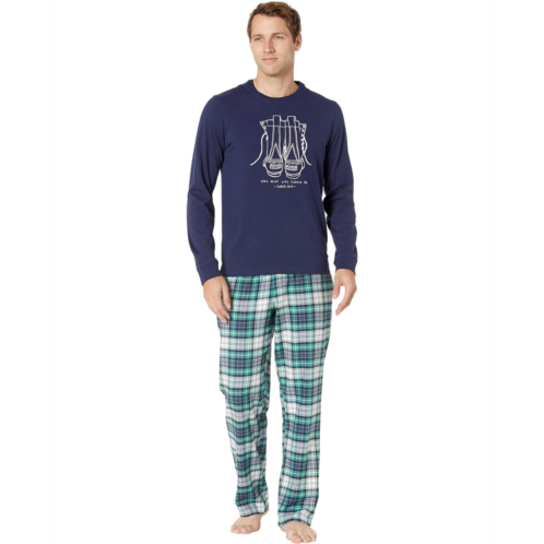 L.L.Bean Mens LLBean Camp Pajamas Set Regular