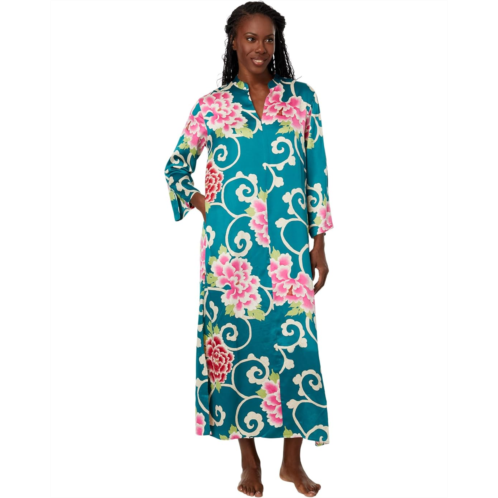 Womens N by Natori Saz Satin Zip Caftan