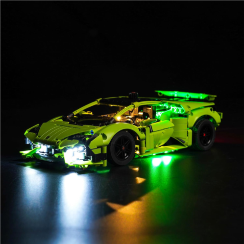LocoLee Updated LED Light for Lego Tecnica Car Lamborghini Huracan, Chartreuse Creative Lighting Kit Compatible with Lamborghini Huracan 42161 Building Set (Lights Only, No Models)