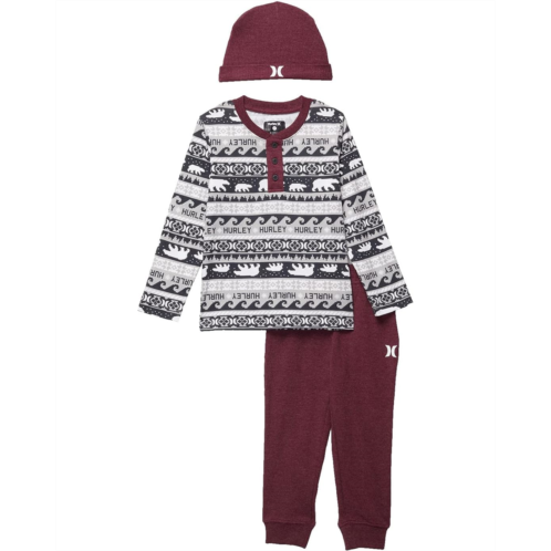 Hurley Kids Thermal Pants Set with Beanie (Toddler)