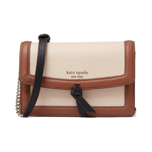 Kate Spade New York Knott Color-Blocked Pebbled Leather Flap Crossbody