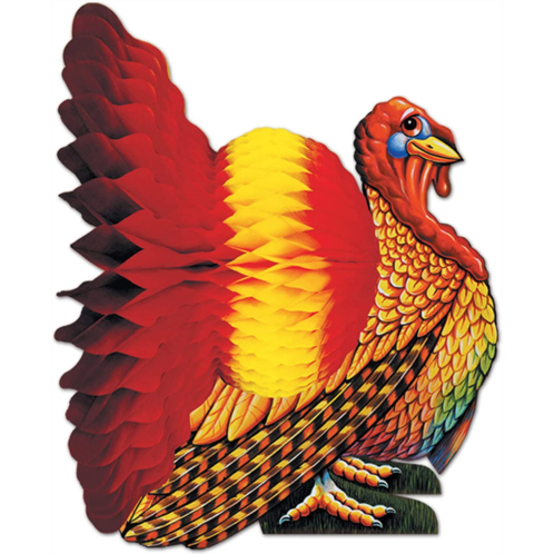 Beistle Colorful Tissue Turkey Centerpiece