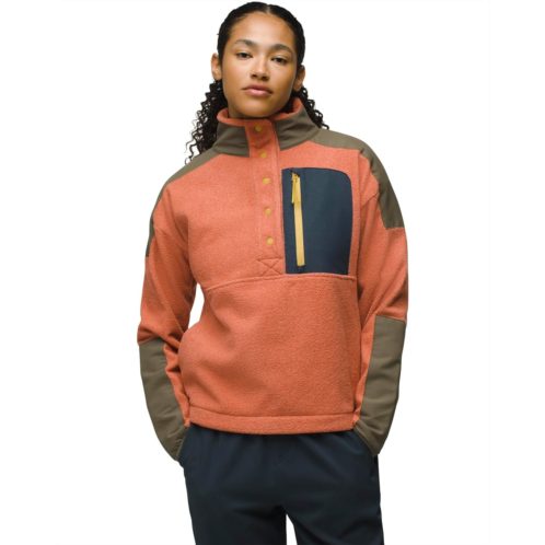 Womens Prana Peak Snap Up Fleece