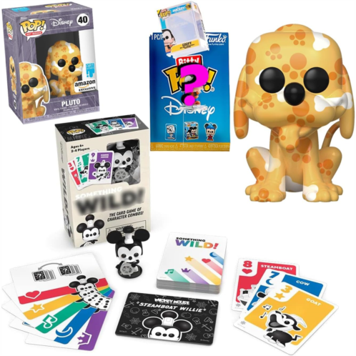 Funko Pluto Disney Pop Exclusive Original Figure Classic Artist Series Bundled with Cartoon Itty Mini! Toon Blind Bag + Mickey Mouse & Friends Steamboat Willie Wild! 3-Items