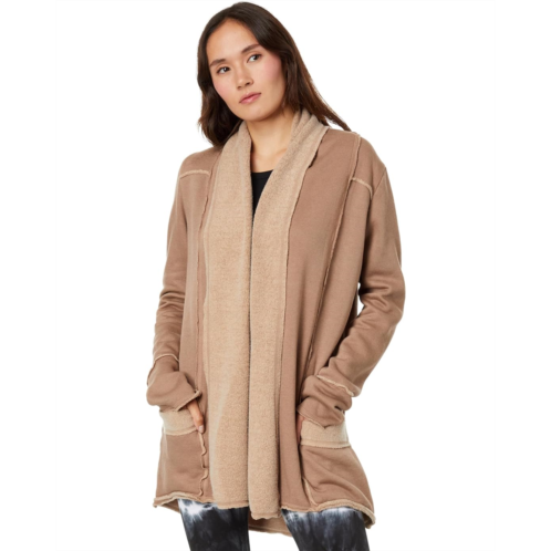 Womens Hard Tail Sherpa Slouchy Cardigan