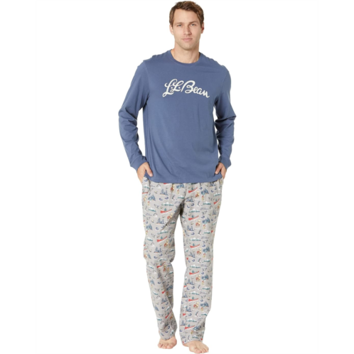 L.L.Bean Mens LLBean Camp Pajamas Set Regular