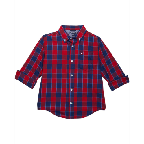 Tommy Hilfiger Kids Checker Plainweave Button-Down Plaid Shirt (Big Kids)