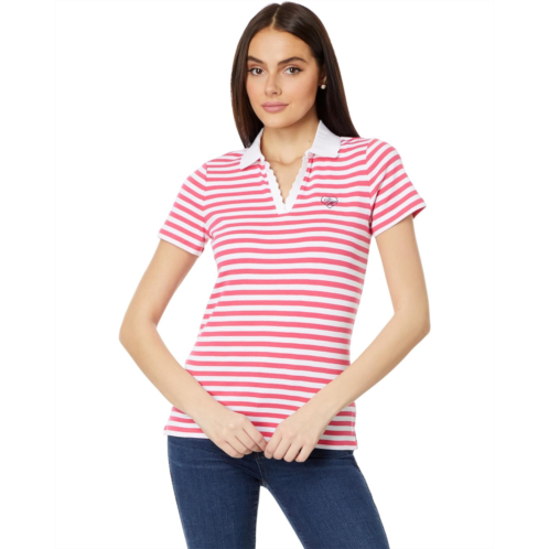 Tommy Hilfiger Short Sleeve Striped Johnny Collar Polo