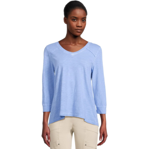 Womens Elliott Lauren Enzyme Wash Jersey - V neck -3/4 Sleeve Tee