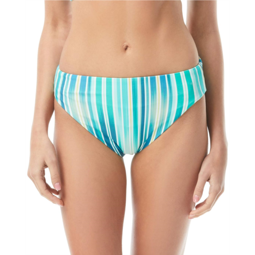 Vince Camuto Mediterranean Sea Stripe Reversible High Leg Bikini Bottoms