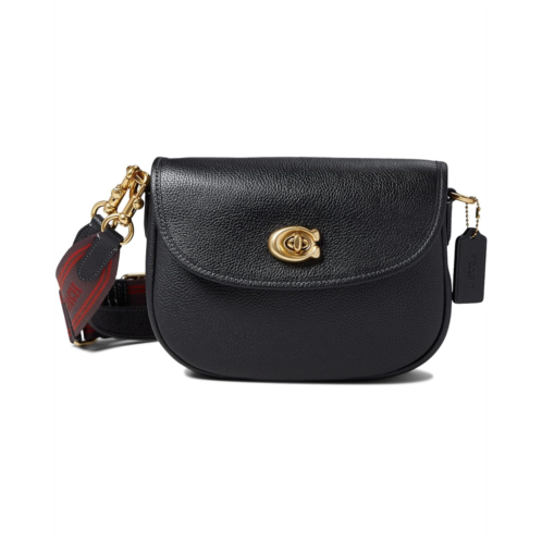 COACH Polished Pebble Leather Willow Saddle Bag