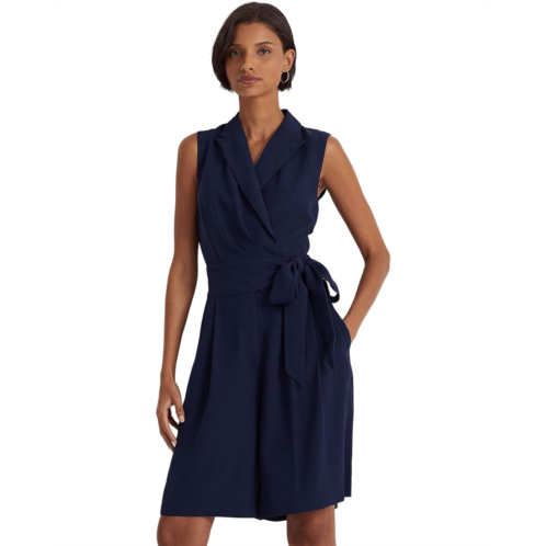 POLO RALPH LAUREN Belted Georgette Sleeveless Romper