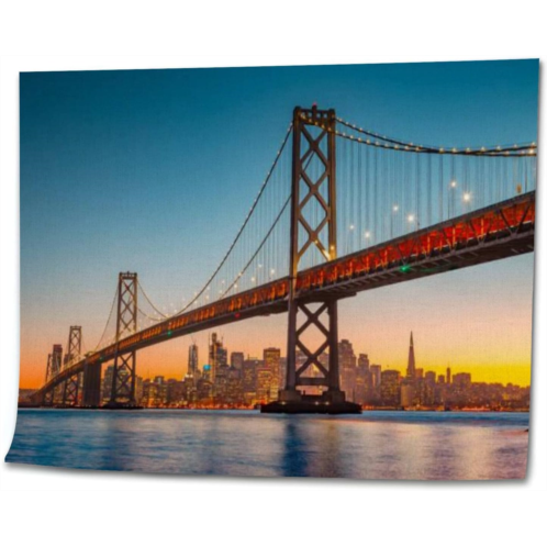 OEPWQIWEPZ San Francisco Skyline Oakland Bay Bridge at Sunset California DIY Digital Oil Painting Set Acrylic Oil Painting Arts Craft Paint by Number Kits for Adult Kids Beginner C
