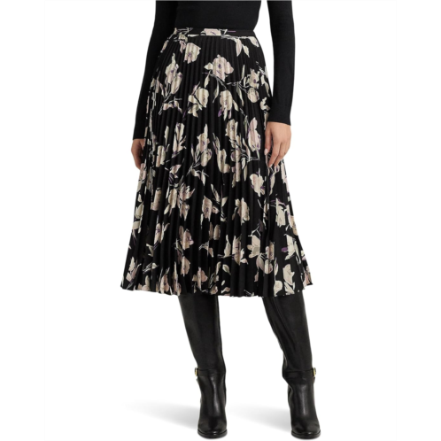 POLO Ralph Lauren Womens LAUREN Ralph Lauren Floral Pleated Georgette Midi Skirt