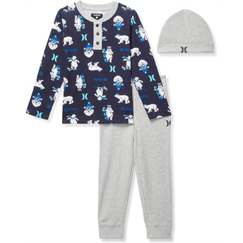 Hurley Kids Thermal Pants Set with Beanie (Toddler)