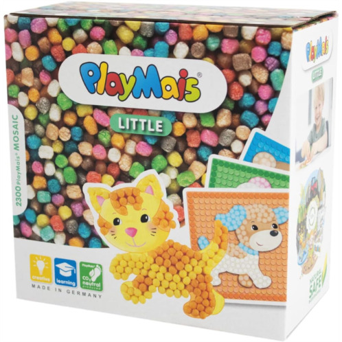 PlayMais Mosaic Little Friends Creative Craft kit for Girls & Boys from 3 Years 2300 6 Mosaic templates with Animal Children stimulates Creativity & Motor Skills Natural Toy