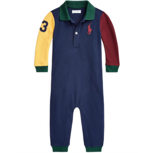 Polo Ralph Lauren Kids Color-Blocked Cotton Mesh Polo Coverall (Infant)