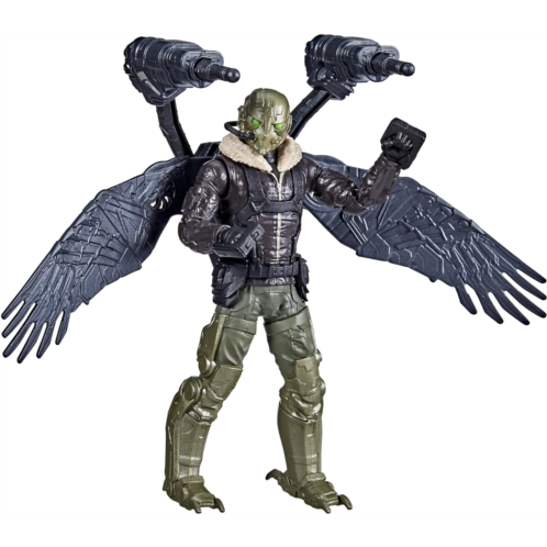 Spider-Man Marvel 6-Inch Deluxe Wing Blast Marvels Vulture, Movie-Inspired Action Figure Toy, Blasts Included Projectiles, Ages 4 and Up