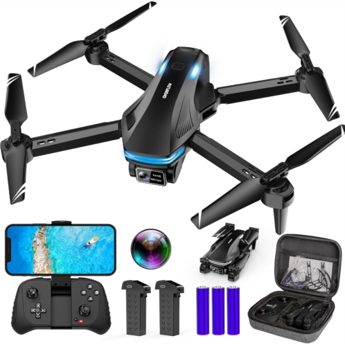 Loiley Drone with Camera for Adults, 1080P FPV Drones for kids Beginners with Upgrade Altitude Hold, Voice Control, Gestures Selfie, 90° Adjustable Lens, 3D Flips, 2 Batteries