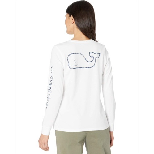 Womens Vineyard Vines Long Sleeve Whale Print Tee