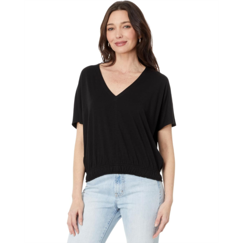 Womens Lilla P Elastic Hem V-Neck Dolman