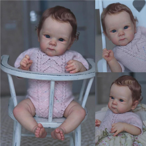 RXDOLL Lifelike Newborn Baby Dolls Girl 18In Soft Vinyl Full Body Silicone Reborn Baby Dolls That Look Real Anatomically Correct Baby Girl Realistic Baby Doll Washable