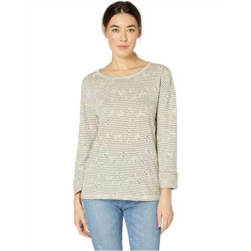 Lucky Brand Eyelet Stripe Top