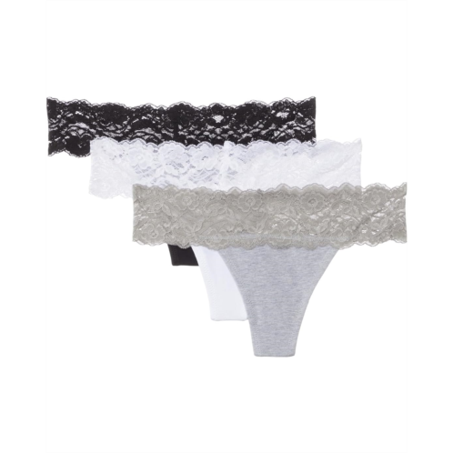 Womens PACT Lace Waist Thong 3-Pack