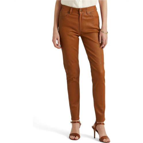 POLO RALPH LAUREN Nappa Leather High-Rise Skinny Ankle Pants