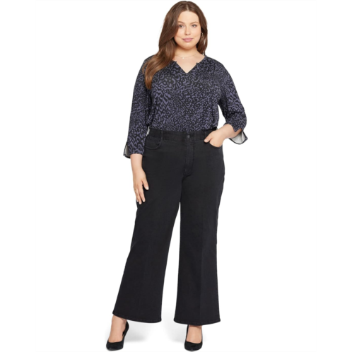 NYDJ Plus Size Waist Match High-Rise Major Wide Leg in Vintage Black