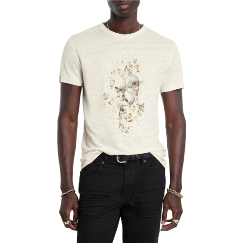John Varvatos Floral Skull Tee