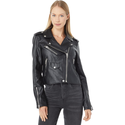 Blank NYC Leather Cropped Moto Jacket