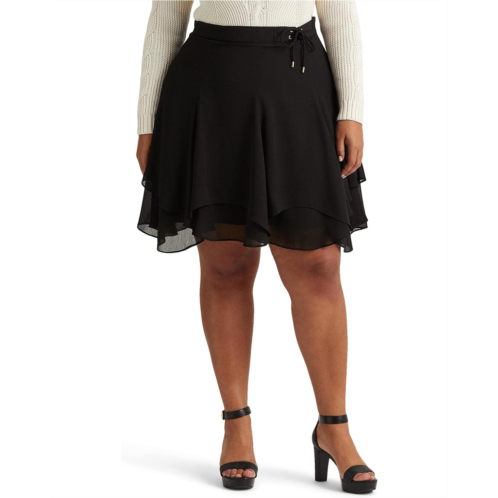 POLO RALPH LAUREN Plus Size Crinkle Georgette Skirt