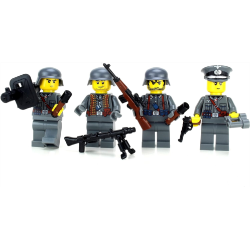 Collectible Battle Brick German WW2 Soldiers Squad Custom Minifigure Genuine Military Minifig Printed in The USA 1.6 Inches Tall Great Gift for Ages 8+ to Adult AFOL