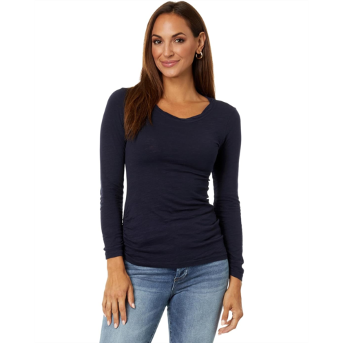 Womens Mod-o-doc Slub Jersey Long Sleeve Twisted Scoop Neck Tee