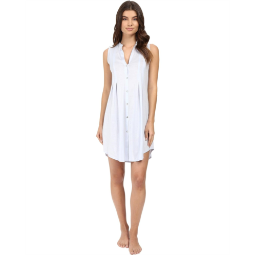 Womens Hanro Cotton Deluxe Button Front Tank Nightgown