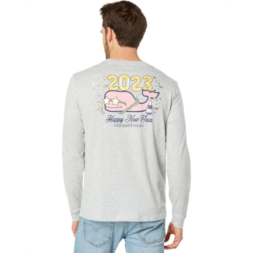 Mens Vineyard Vines New Years Champagne Long Sleeve Pocket Tee