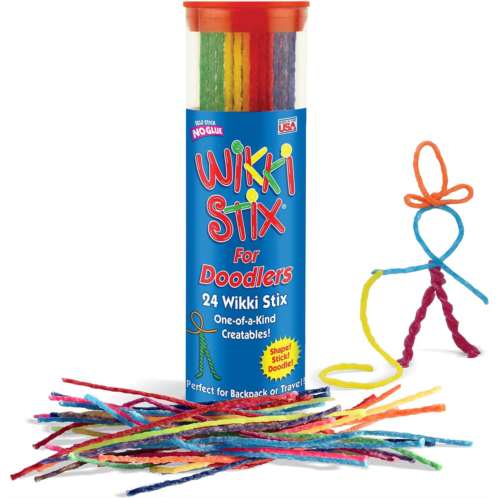Wikki Stix for Doodlers - Kids Travel Essential: Portable Creativity On-The-Go! Pack of 24 Wikki Stix in Neon and Primary Colors. Made in USA ! 3 & Up.