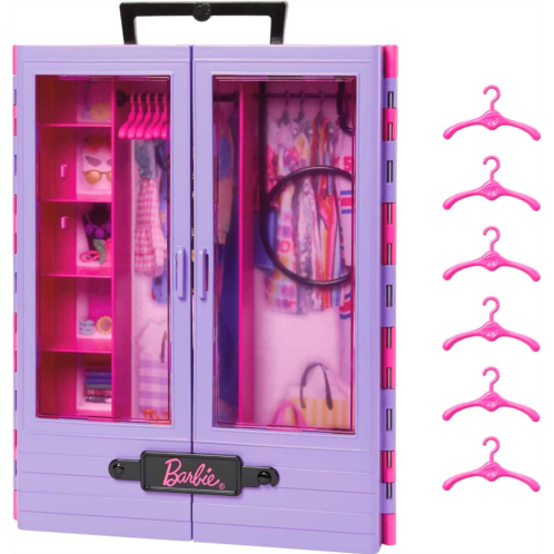 Barbie Fashionistas Playset, Ultimate Closet with 6 Hangers and Multiple Storage Spaces Plus Fold-Out Clothing Rack