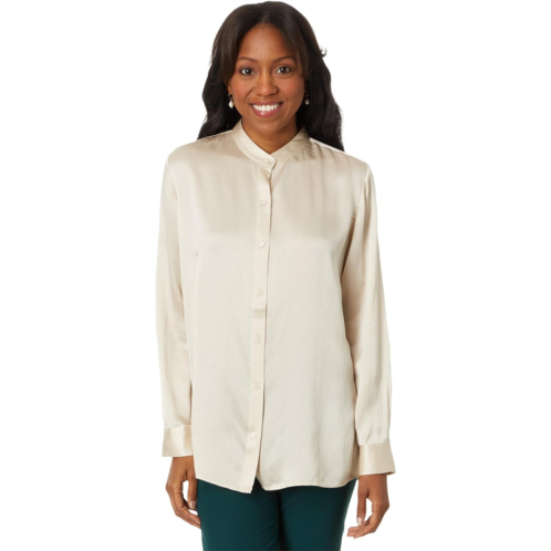 Womens Eileen Fisher Mandarin Collar Shirt