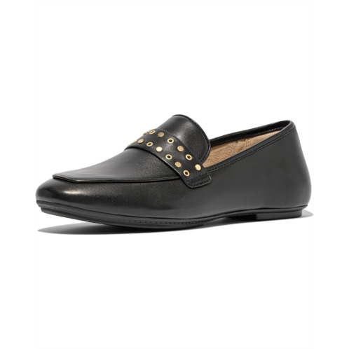 Womens FitFlop Delicato Stud-And-Eyelet Soft Leather Loafers