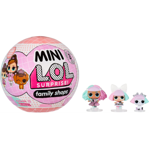 L.O.L. Surprise! Mini LOL Surprise Family - with 3 Dolls, Surprises, Mini Collectible Dolls, Ball Playset, Mini Tween Fashion Dolls- Great Gift for Girls Age 4+