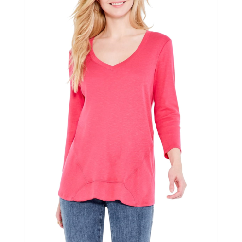 NIC+ZOE 3/4 Sleeve Drape V Tee