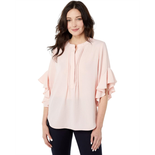 Vince Camuto Ruffle Sleeve Henley Blouse