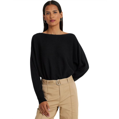 POLO RALPH LAUREN Womens Lauren Ralph Lauren Cotton-Blend Dolman-Sleeve Sweater