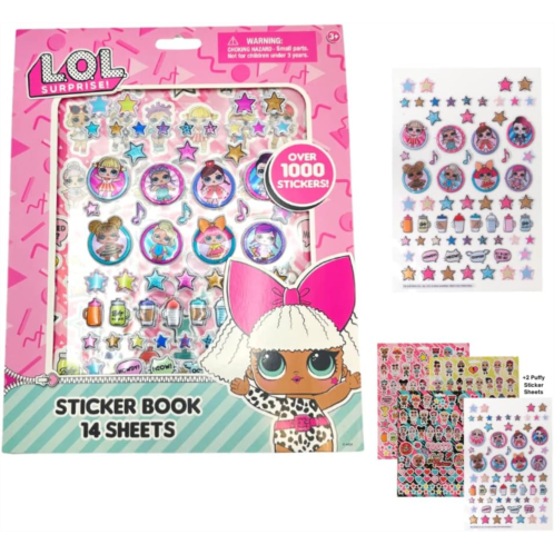 L.O.L. Surprise! LOL Surprise Stickers, 14 Sheet LOL Sticker Book Set Including Puffy Stickers, 1200+ Stickers Featuring L.O.L. Dolls