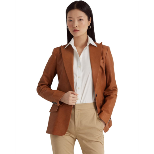 POLO RALPH LAUREN Womens Lauren Ralph Lauren Petite Double-Breasted Twill Blazer