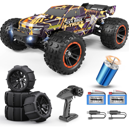 HAIBOXING Brushless RC Car 16890A 1/16 Scale 4X4 Fast Remote Control Truck 48 KM/H Top Speed, Hobby RC Cars for Adults and Boys All Terrain Off-Road Truck with Spare Paddle Tires f