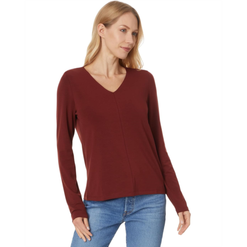 Womens Eileen Fisher V-Neck Top With Long Sleeve