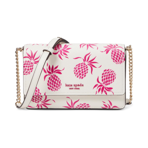 Kate Spade New York Morgan Pineapple Embossed Saffiano Leather Flap Chain Wallet